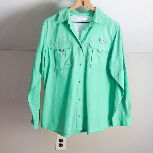 Columbia Tops - Columbia Women's PFG Bahama Long Sleeve Shirt Large Mint Green